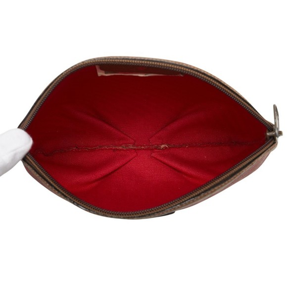Gucci Pouch Brown Red Leather - Picture 6 of 10